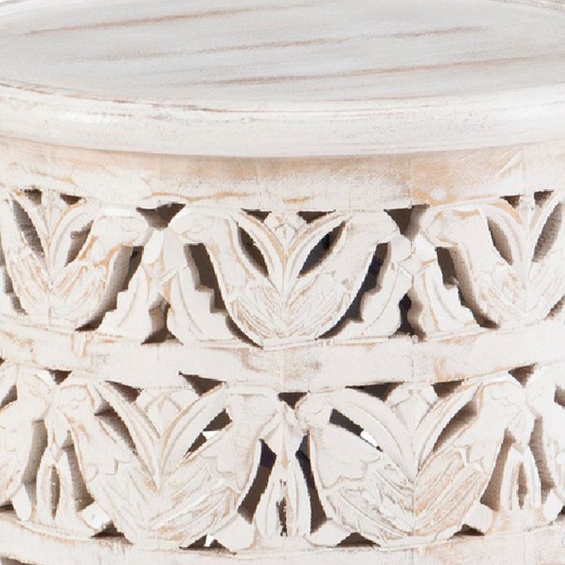 Mistana™ Eakin Solid Wood Tray Top Drum End Table & Reviews Wayfair